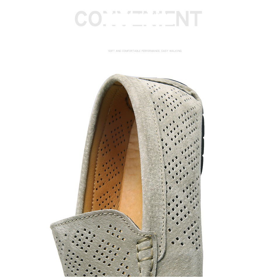 Giày lười da lộn phong cách vintage cho nam