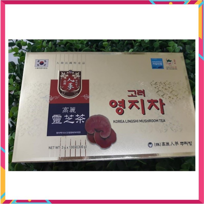 [ Trợ Giá ] Trà Nấm Linh Chi Hàn Quốc, Hộp 100 Gói * 3g, Giúp Giải Nhiệt Cơ Thể Tăng Cường Sức Khỏe