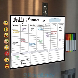#ROYALLADY#Magnetic Whiteboard Creative Refrigerator Sticker Rewritable Weekly Planner