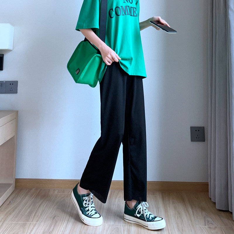 Quần ZHELIHANGFEI thiết kế ống rộng lưng cao dáng ôm thời trang mùa hè cho nữ