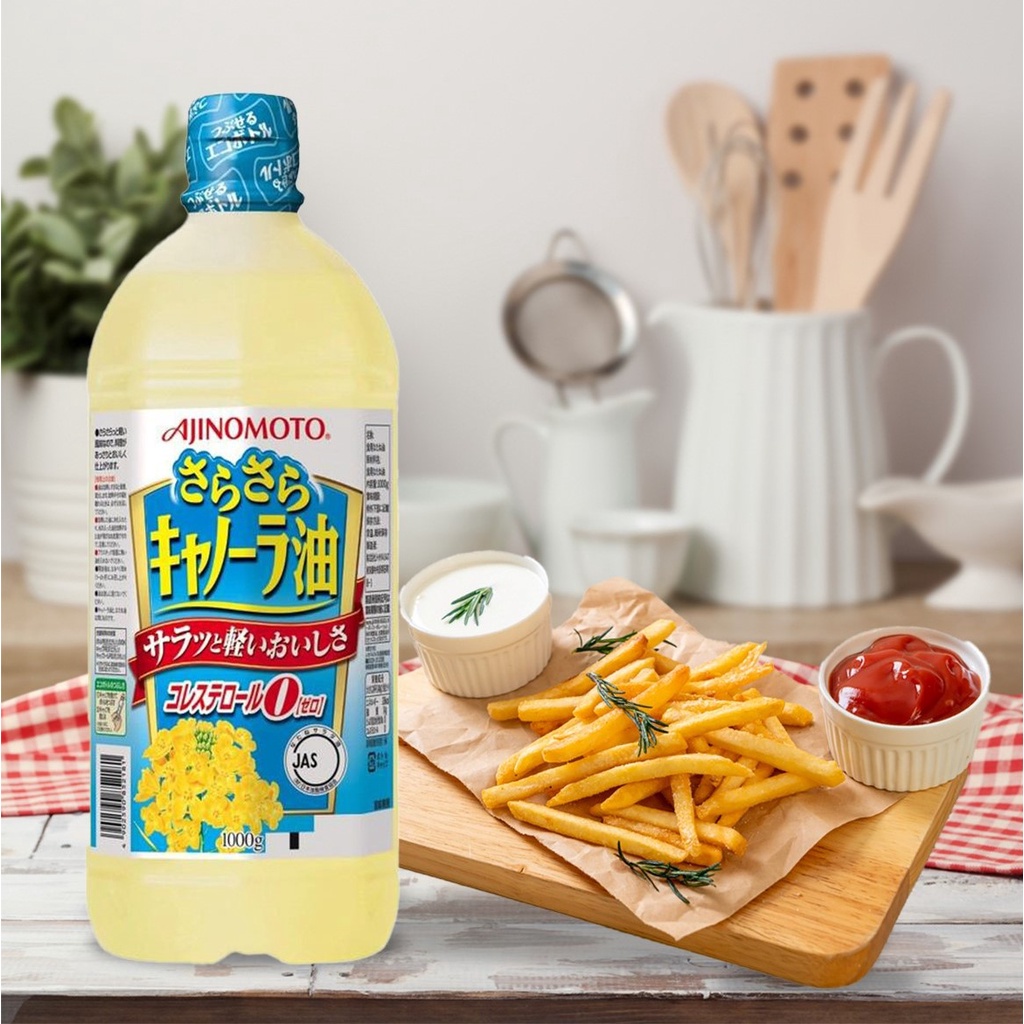 Dầu Ăn Hoa Cải Ajinomoto Nhật Bản, Dầu Ăn Kiêng Giảm Cân Chai 1 Lít Ăn Dặm Cho Bé Gia Đình Bổ Sung Omega