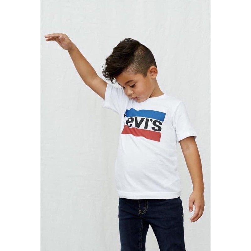 Áo Pull Bé Trai Kẻ Ngang Logo L3vis