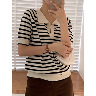 Áo polo len đan mỏng