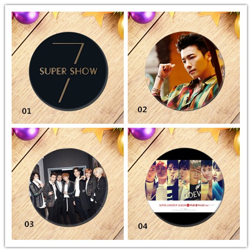 Huy hiệu tròn họa tiết Super Junior