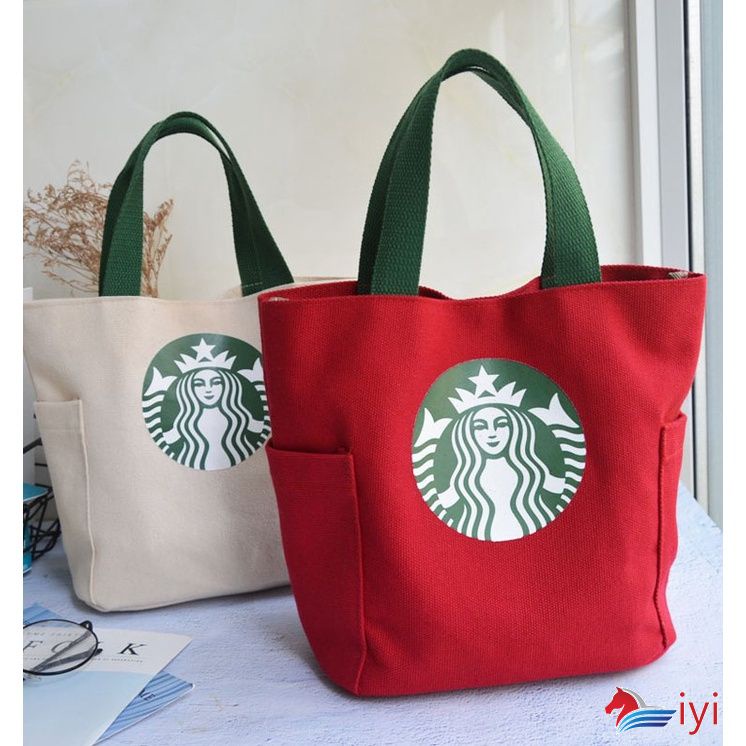 Bình Giữ Nhiệt Cao Cấp Starbucks Phong Cách Nhật Bản Đơn Giản Túi Đựng Hộp Cơm Trưa Túi Đựng Túi Xách Văn Phòng Sinh Viên Công Nhân Với Bữa Ăn Trưa Túi Cầm Tay Nhỏ túi Vải