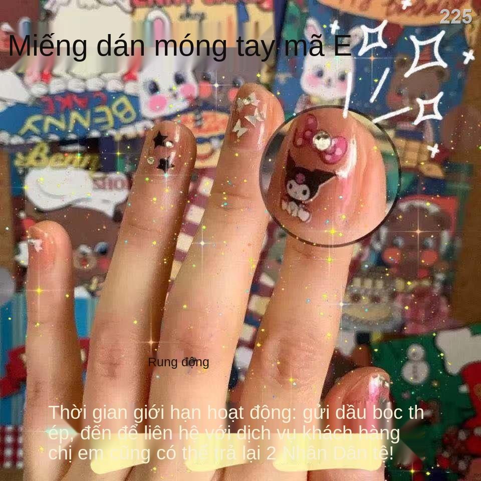 Iins Nhật Bản Nail Kitty Cat Melody Kuromi Dán bền không thấm nước Tự dính Phim hoạt hình móng tay Học sinh