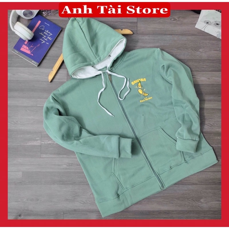 Áo khoác nỉ hoodie nam nữ Unisex chất thun nỉ ngoại mềm mịn đẹp fom dưới 70kg phong cách Hàn Quốc in hình Banana AT 013 | BigBuy360 - bigbuy360.vn