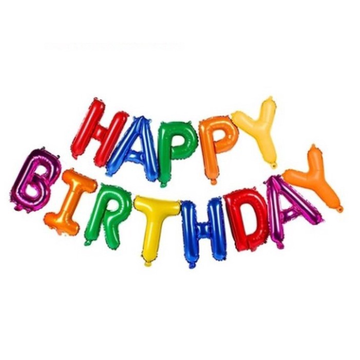 Bong Bóng Nhôm chữ Happy birthday trang trí sinh nhật cao 40 cm, Phụ kiện bong bóng trang trí sinh nhật trang trí tiệc