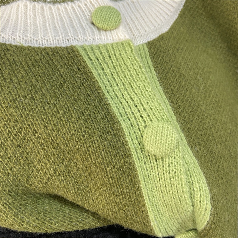 Áo Khoác cardigan Dệt Kim Màu Sắc Tương Phản Thời Trang Mùa Thu Cho Nữ