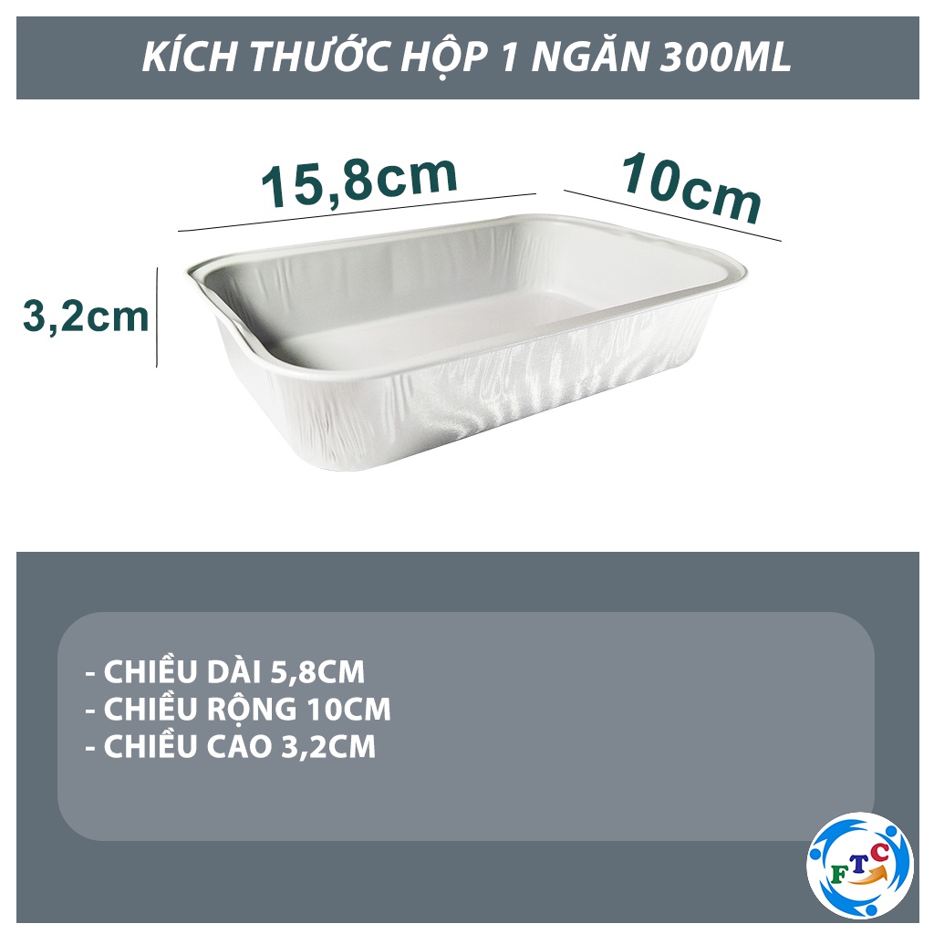 Khay nhôm 300ml khay giấy bạc có nắp chất lượng cao hàng chính hãng MS158