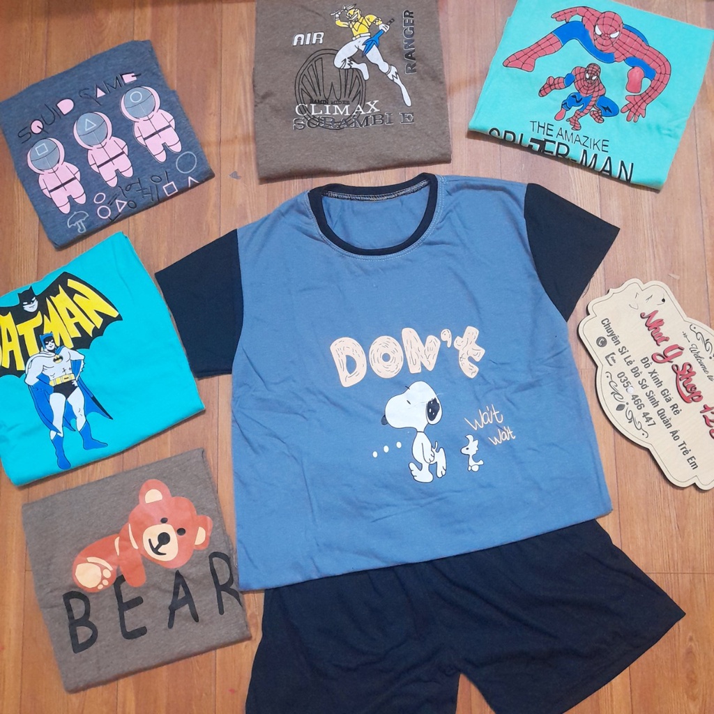 [A106 - Siêu Rẻ, Mát] Bộ Cộc Tay Nam Chất Cotton Mềm Mát Size 25-35kg (Ảnh Tự Chụp Video Tự Quay)