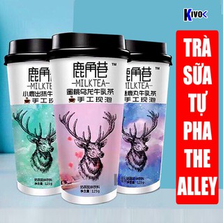 Trà Sữa The Alley Vị Truyền Thống Lài Sữa / Ô Long Đào / Trà Xanh Matcha Tự Pha Uống Liền Sừng Hươu - Kivo