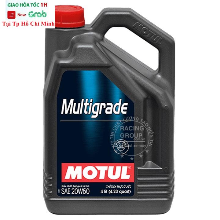 Nhớt Xe Hơi Motul Multigrade 20W50 Bình 4 Lít - Hàng Chính Hãng Check Code