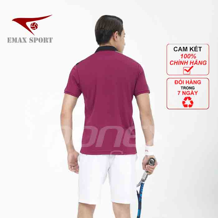 Áo tennis cổ trụ Nam Nữ Donexpro, Vải thun mè caro thoáng khí, co giãn tốt MC- 9034 - AC- 3634 - đỏ đô