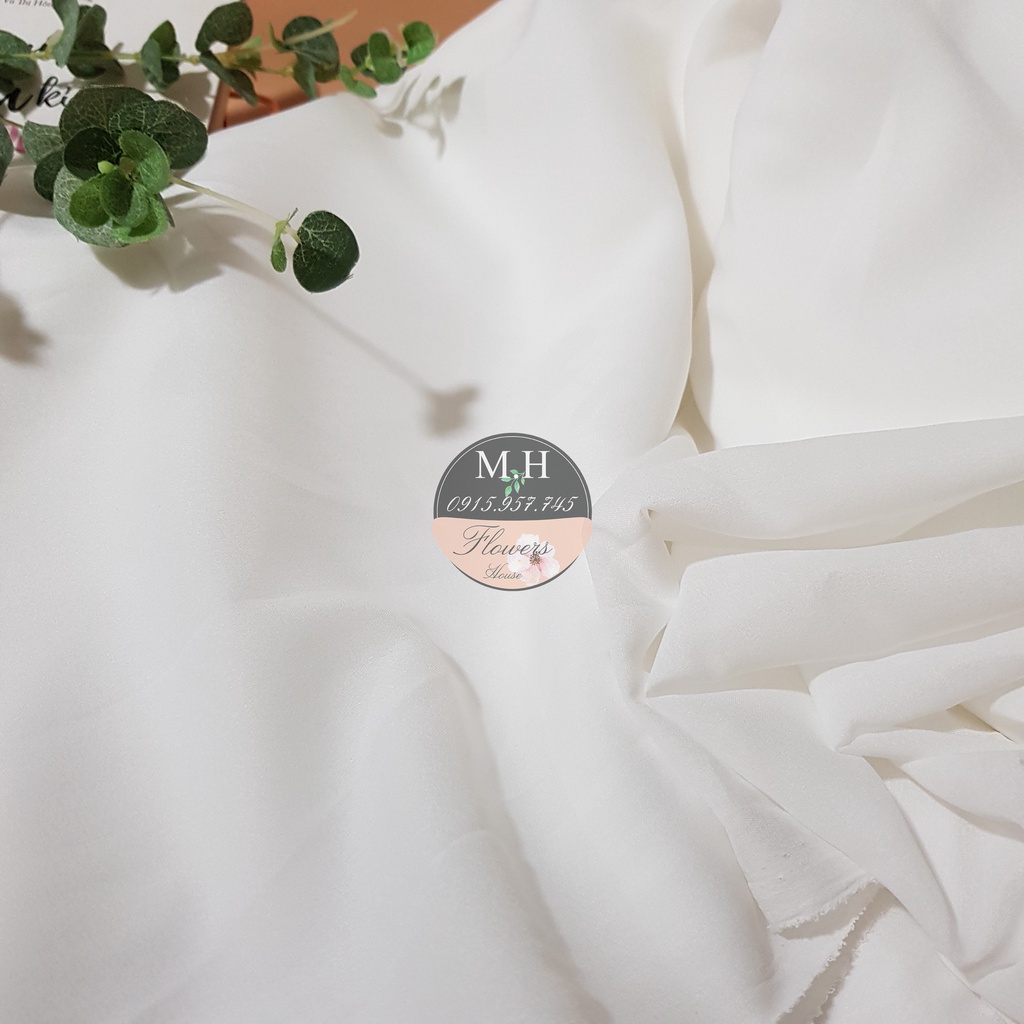 Vải lót váy trắng chất vải voan giấy nhẹ mềm và mát, thích hợp dùng làm lớp lót bên trong váy áo, Maihoaflower