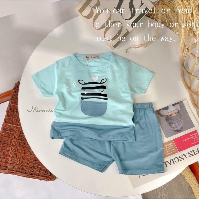 Bộ Cộc Tay Minmori Siêu Mát Cho Bé Chính Hãng