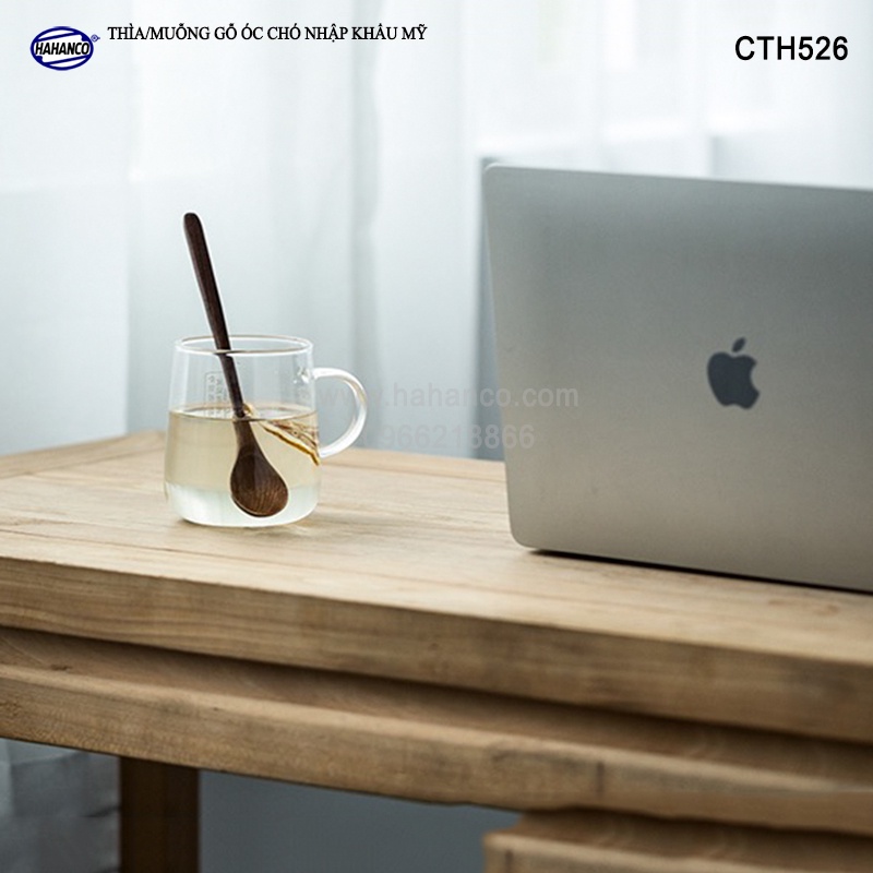 Muỗng/Thìa gỗ Óc Chó nhỏ chuôi / cán dài - thìa cafe/ sinh tố - CTH526 - HAHANCO