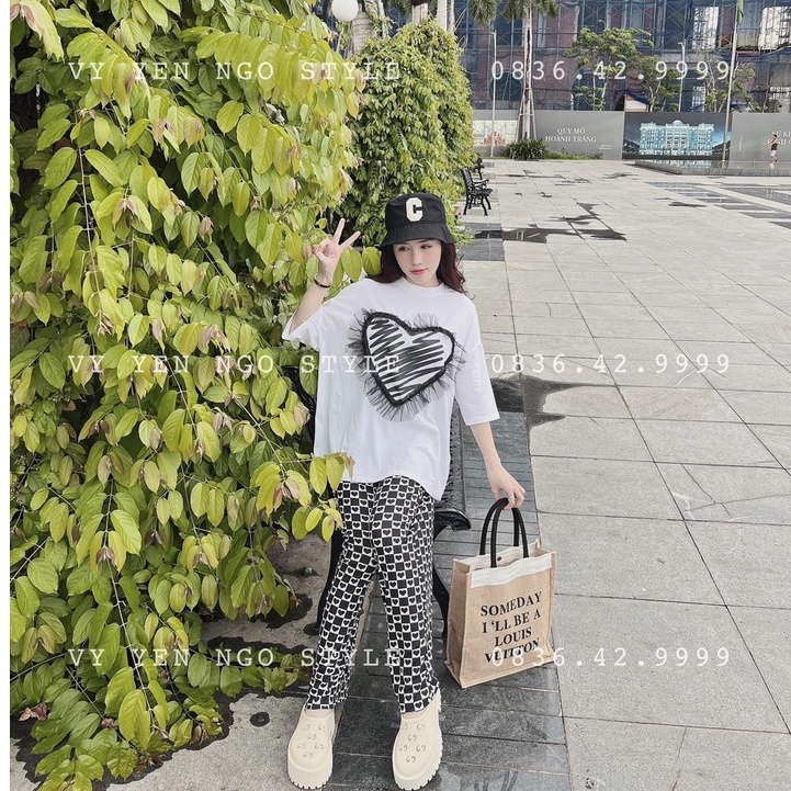 Đồ bộ nữ quần dài tay ngắn mặc ở nhà đi chơi dễ thương cute