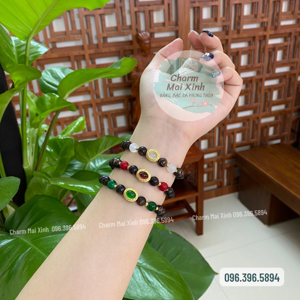 Vòng Tay Sánh Chìm Oval Nhiều Màu Phong Thủy - Vòng tay gỗ tự nhiên nam nữ handmade tự làm
