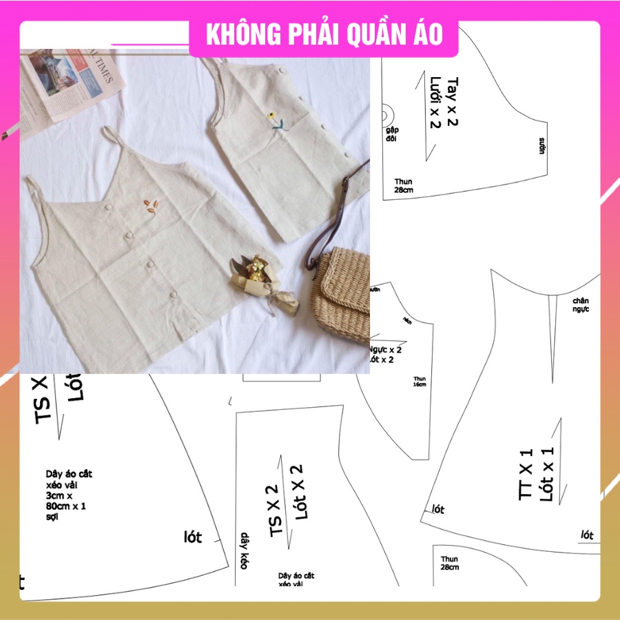 A025_Rập giấy áo nữ | Tặng kèm 1 bút ủi bay màu