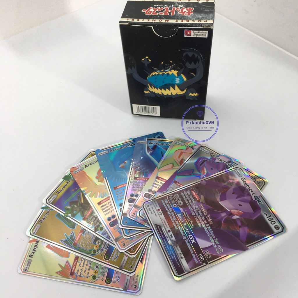 Bộ Thẻ Bài Pokemon TCG 100 Thẻ Bài Pokemon GX MEGA EX Chơi Đối Kháng 100F(100GX) New Đẹp