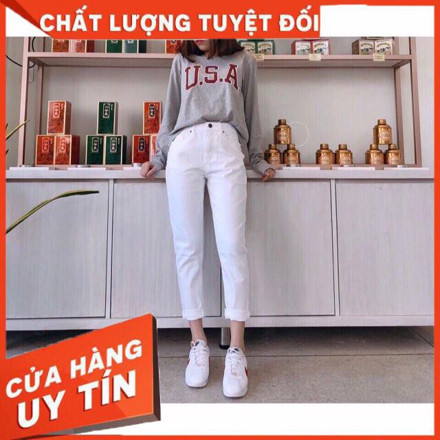 QUẦN BAGGY JEANS TRẮNG TRƠN VNXK HÀNG ĐẸP- có ảnh thật trải sàn