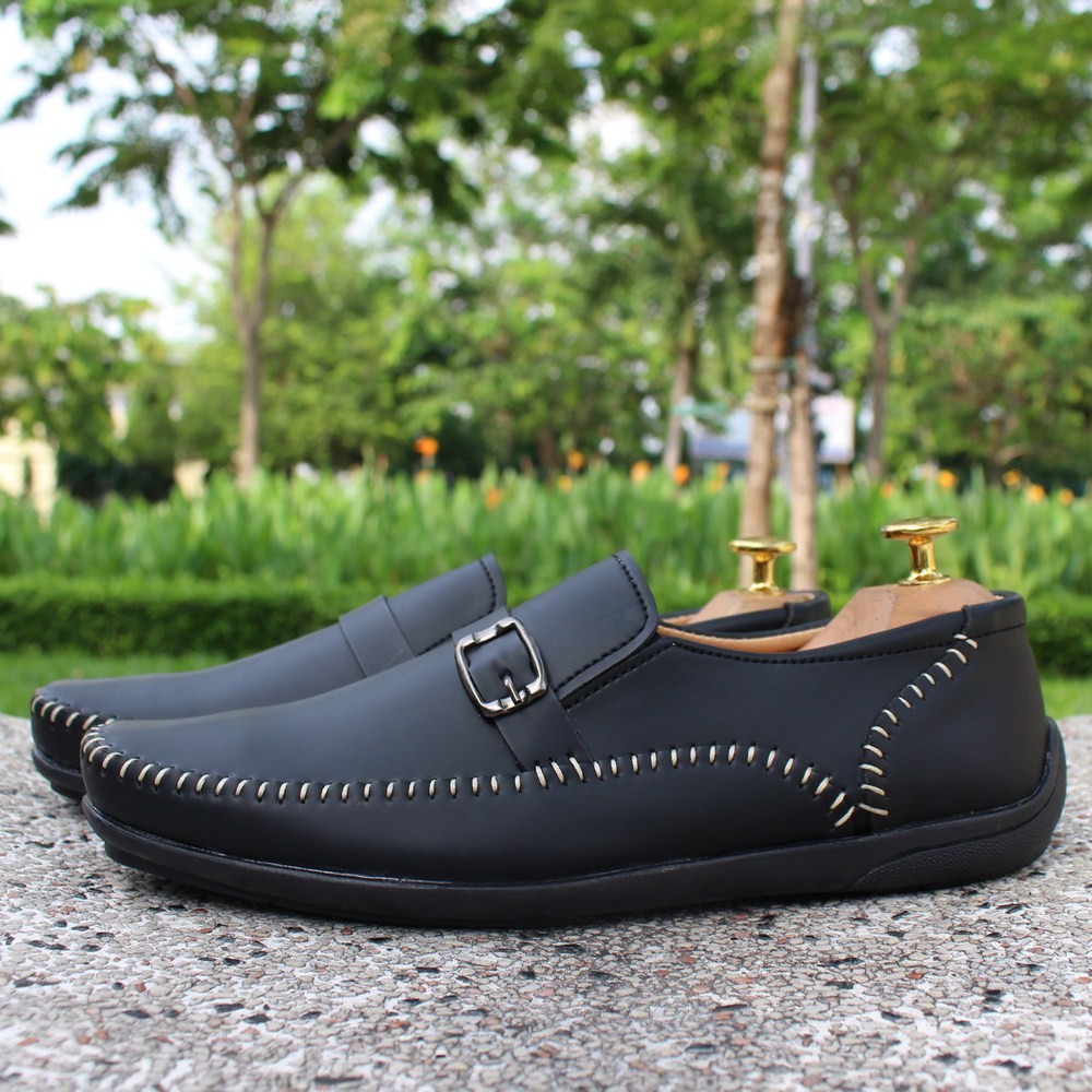 Giày Lười Nam Thời Trang Chỉ Trắng Đen | BigBuy360 - bigbuy360.vn