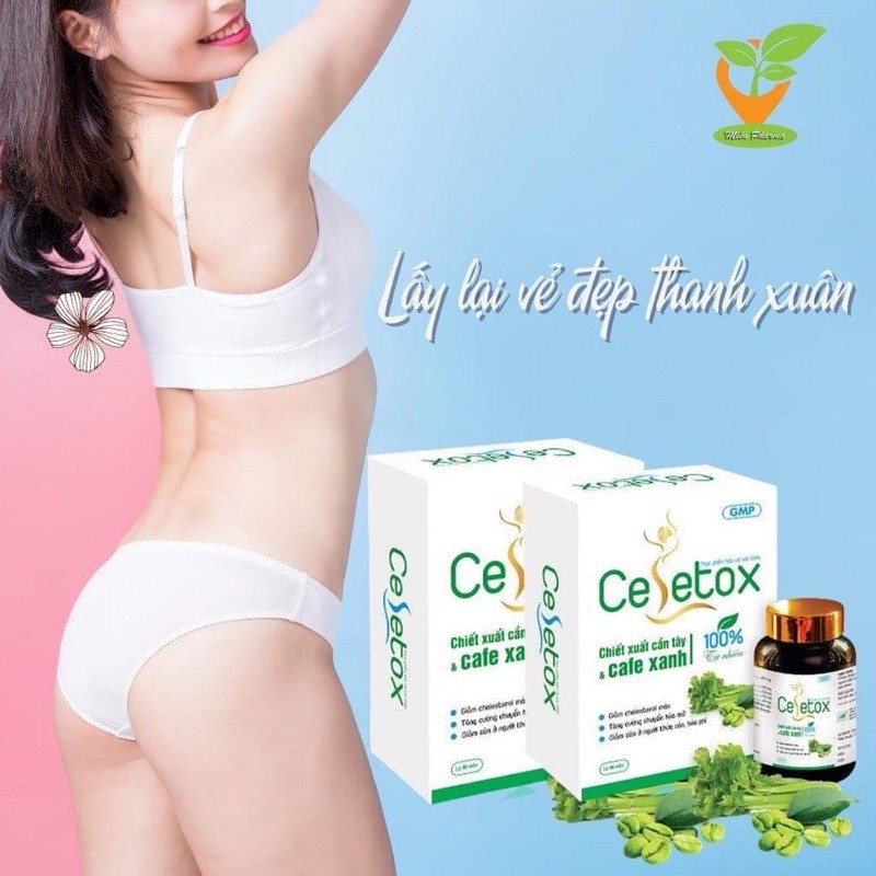 Celetox hỗ trợ giảm cân, giảm mỡ, chiết xuất cần Tây, cafe xanh
