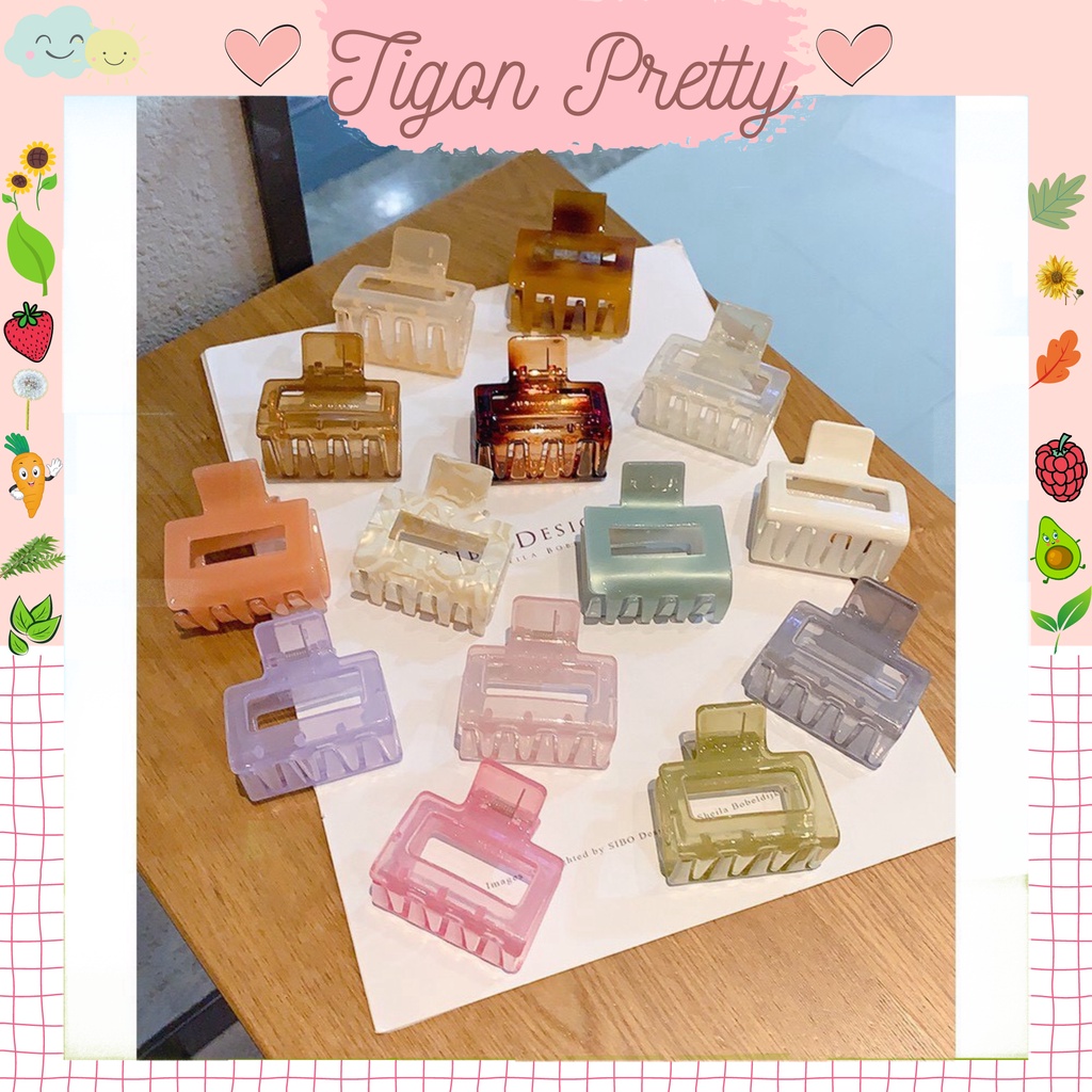 Kẹp tóc càng cua hình vuông bằng nhựa acrylic cho nữ cực xinh