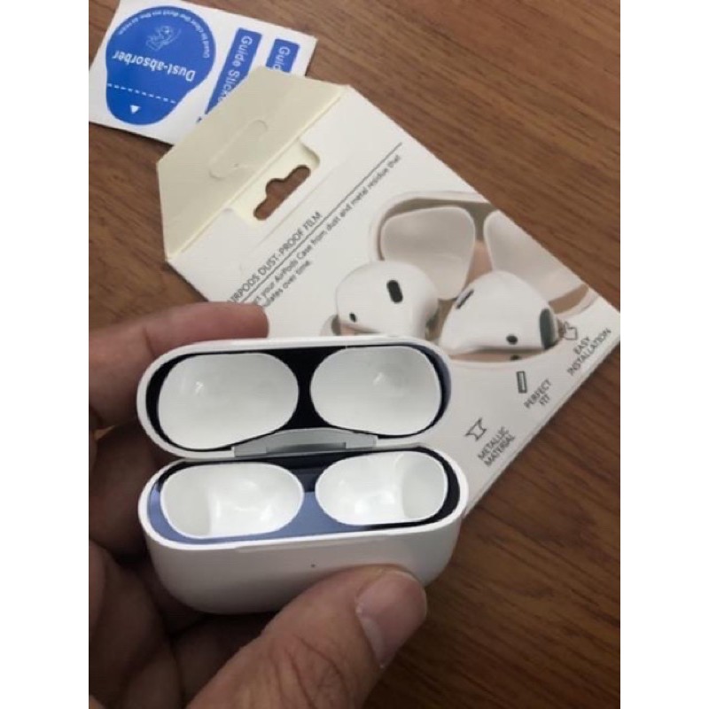 AIRPODS 1 2 3 PRO Skin Miếng Dán Kim Loại Bảo Vệ Hộp sạc Tai Nghe airpod Tính Năng Chống Bụi Bẩn