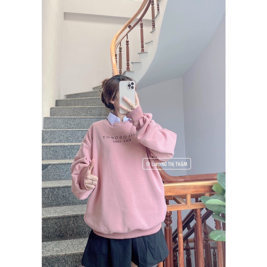 Áo Sweeter Nỉ Bông Nữ - Rere.Store [FREESHIP] - Áo dài tay form rộng dáng suông, thiết kế đơn giản G17-3