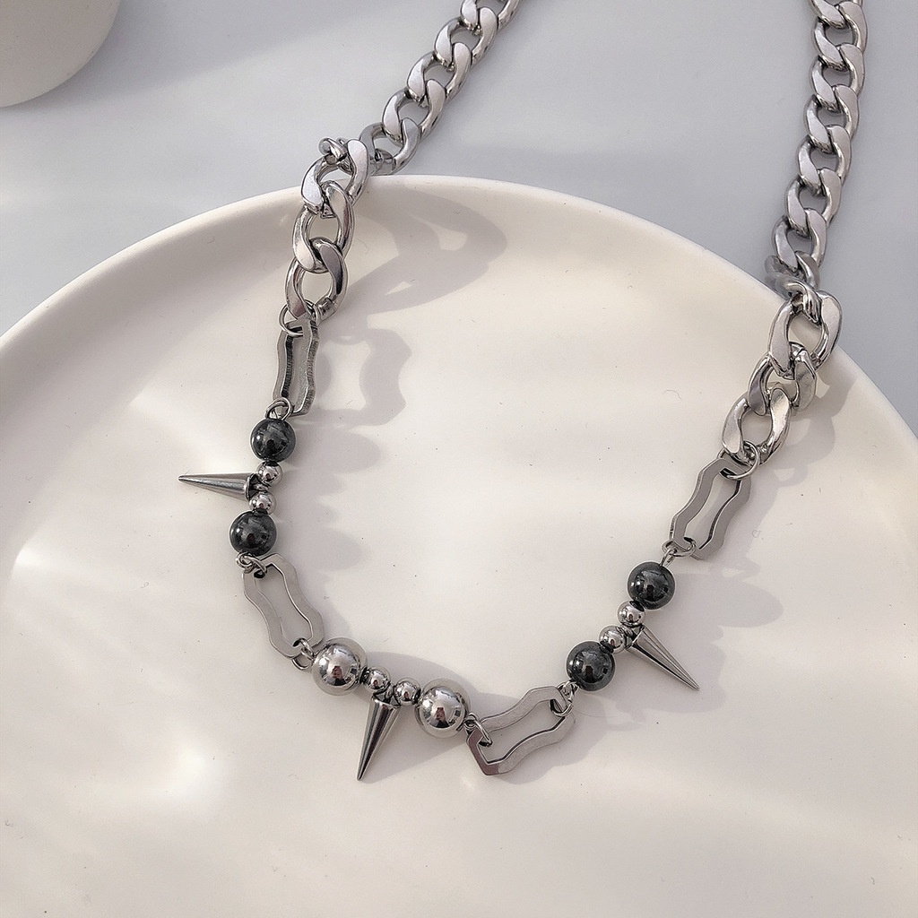 Vòng cổ Thép Titan Phong Cách punk hip hop niche 100