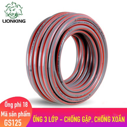 Ống Nước LionKing GS125 - Phi 18, Kết Cấu 3 Lớp Chống Gập, Chống Xoắn