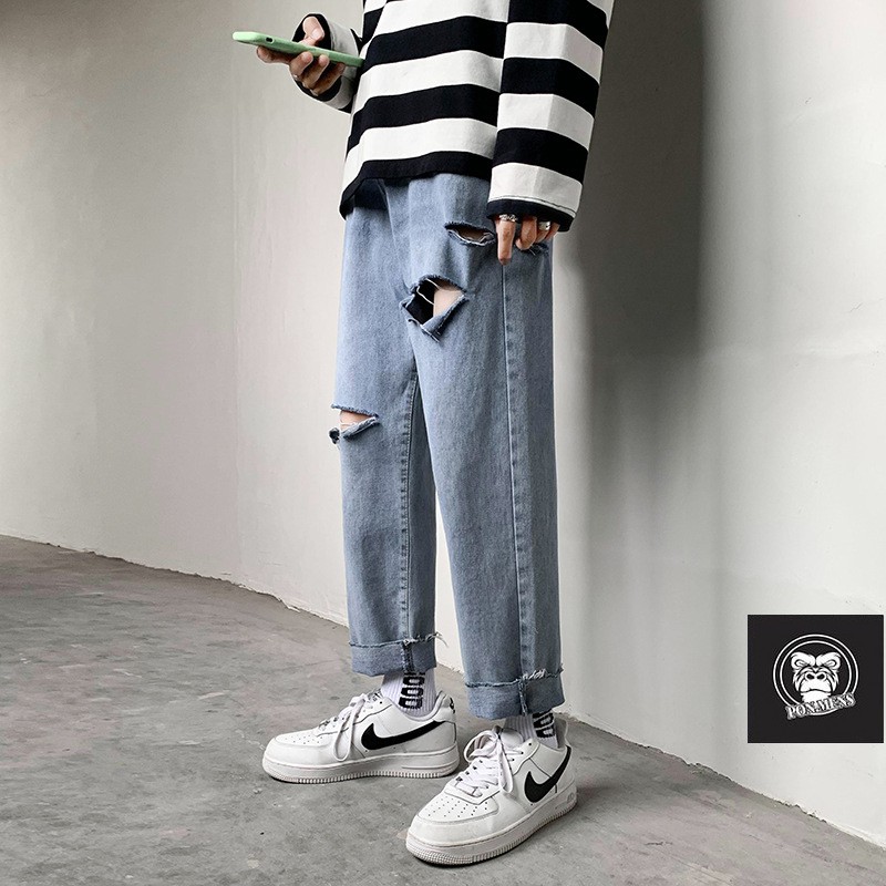 Quần jean baggy rách nam nữ mới k788 2021 Pon.mens