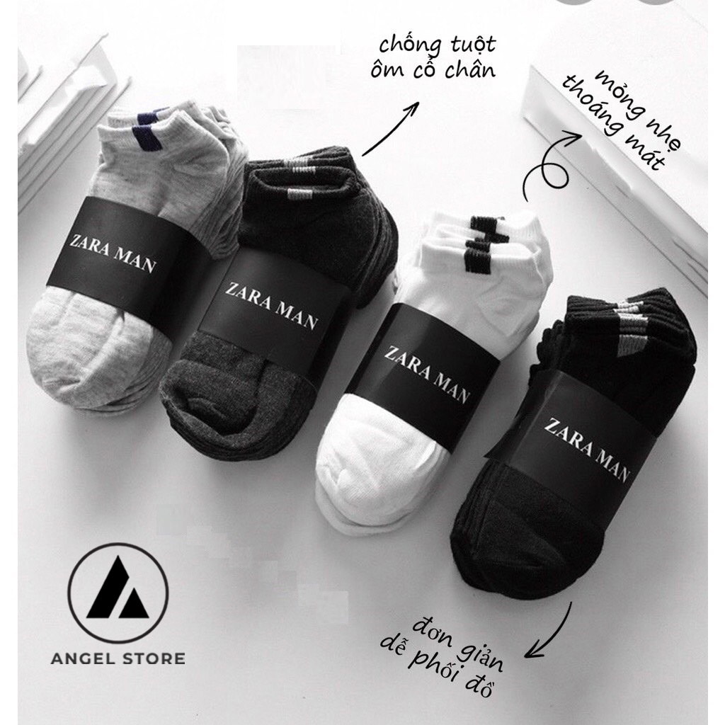 Tất nam AN SPORT, vớ nam chất thun cotton cổ ngắn thấm hút mồ hôi tốt thoáng khí hàng loại 1