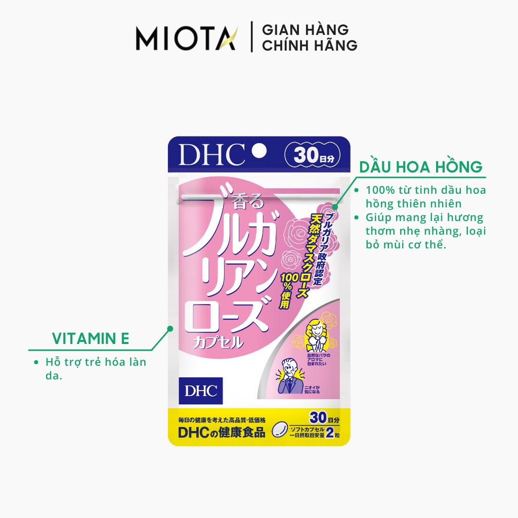 Viên uống hương hoa hồng DHC Bulgarian Rose Capsule 30 Ngày