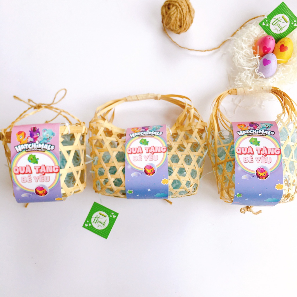 Giỏ tre quà tặng đựng trứng Hatchimals