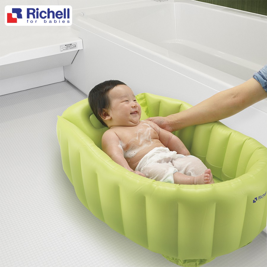 Chậu tắm phao Richell ⭐ HÀNG CHÍNH HÃNG ⭐ Chống trượt cho bé sơ sinh 100% chính hãng