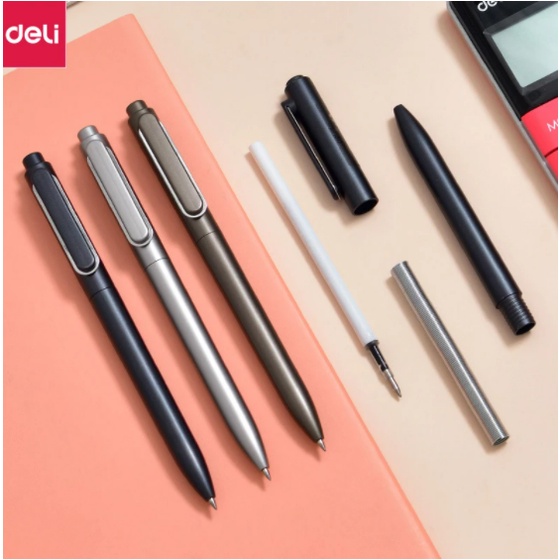 Bút mực Gel ngòi 0.5MM màu đen có thể thu gọn tiện dụng cho văn phòng