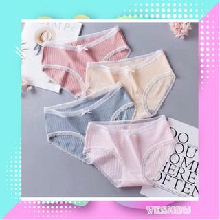 [Mỗi quần một túi zip] Quần lót nữ cotton tre mix ren có nơ cao cấp xuất nhật -quần kháng khuẩn hàng xịn QL01