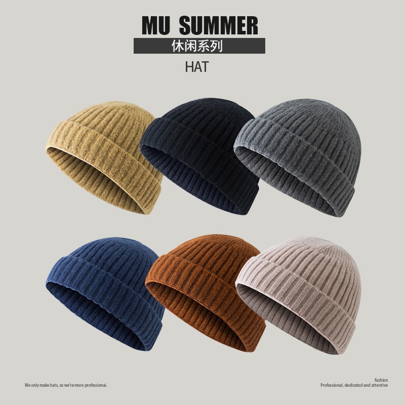 Mũ Len Beanie Nam nữ Unisex Retro Mũ Len đan Yuppie Dưa hấu Checkin Đà Lạt Mũ Len nồi Landlord Hàn Quốc