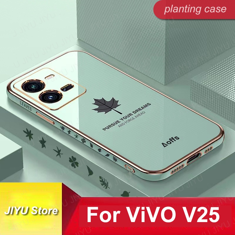Ốp Điện Thoại Mềm Họa Tiết Lá Phong Cho Vivo Y35 Y16 V25E V25 Pro Y02s Y02 Y76 Y22 Y22S V2201 V2202 V2203 V2204 V2205