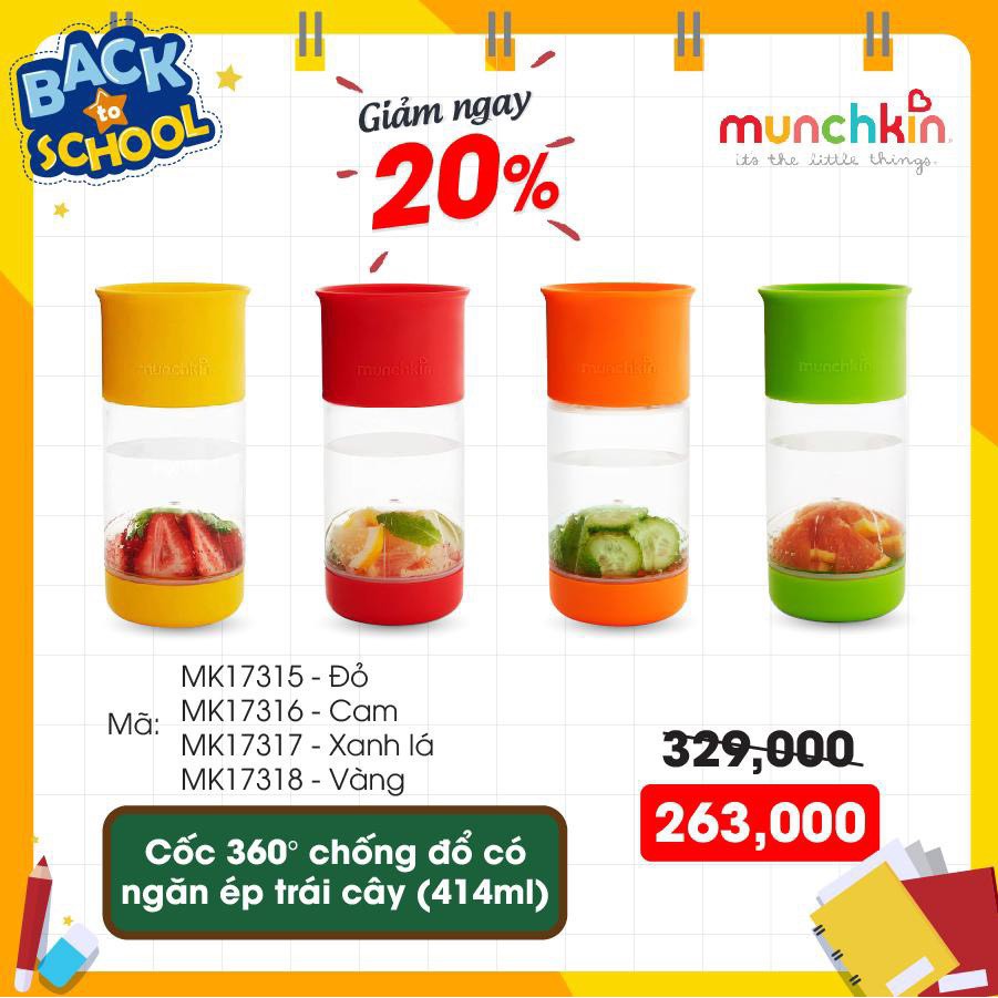 Cốc chống đổ có ngăn ép trái cây Munchkin 414ml