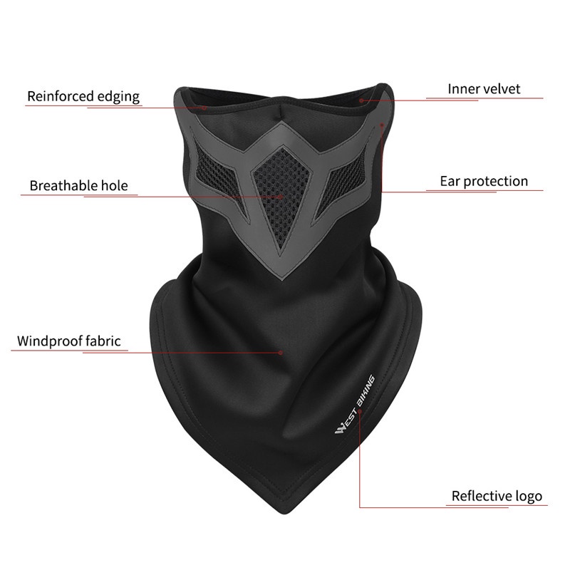 West Khăn Choàng Bandana Che Mặt Bằng Vải Lông Cừu Giữ Ấm Mùa Đông Chống Gió Dùng Khi Đi Xe Đạp / Trượt Tuyết /
