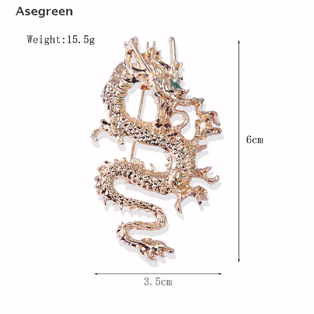 [Asegreen] Ghim Cài Hình Rồng Bay Tráng Men Unisex