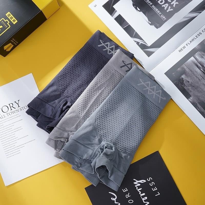 Hộp 4 Quần lót nam boxer sịp nam vải thun cotton co dãn thấm hút kháng khuẩn LOTNAM15