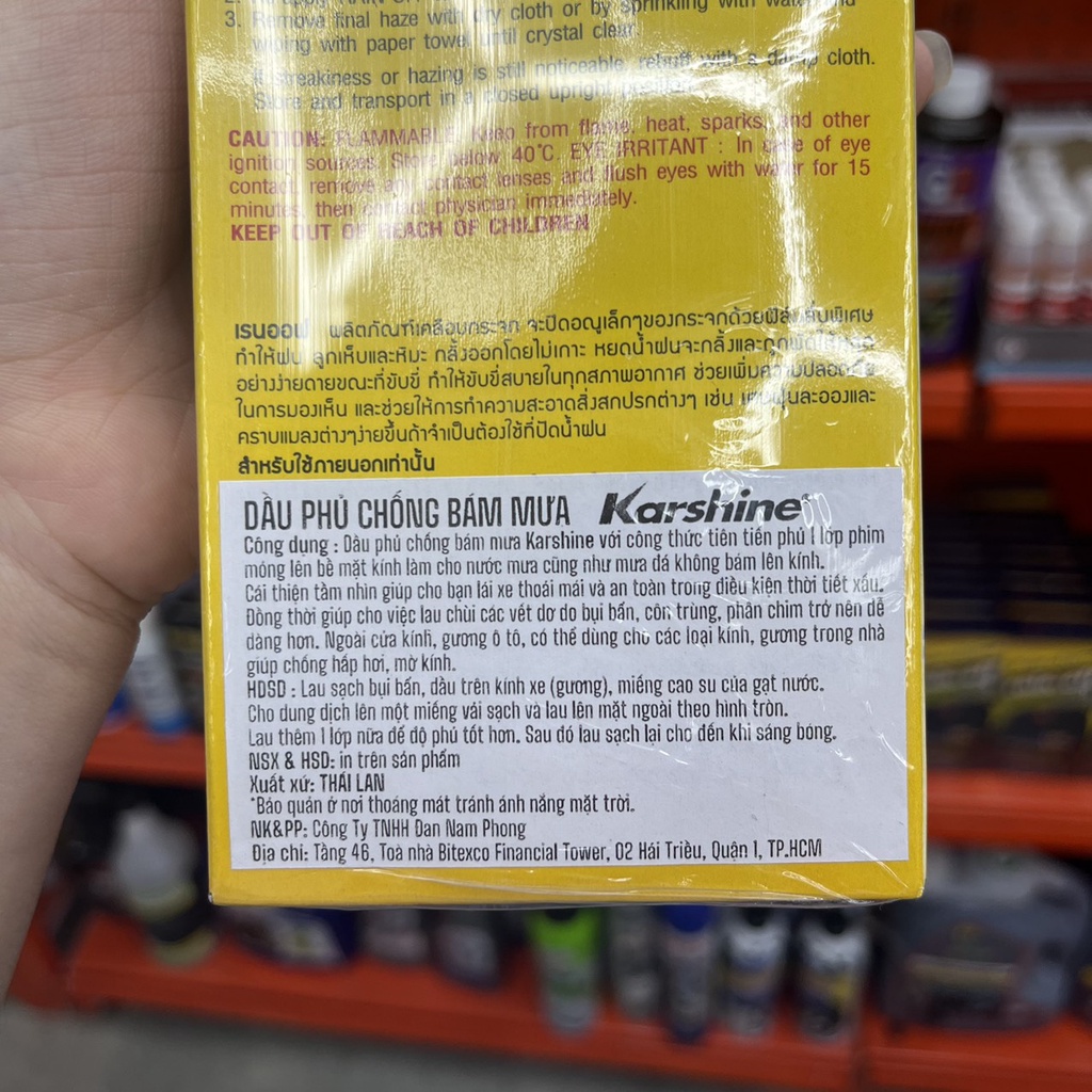 Dung Dịch Chống Bám Nước Kính Xe Hơi Karshine Rain Off 150ML