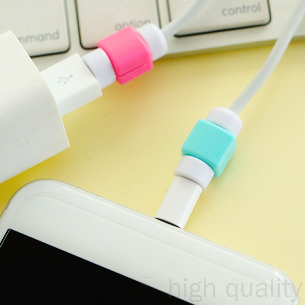 Ele】Vỏ bảo vệ cáp dữ liệu sạc Vỏ bảo vệ cáp USB để tránh đứt, màu sắc ngẫu nhiên