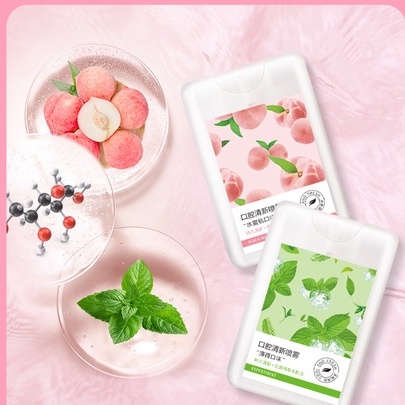 Xịt thơm miệng Heyxi hương đào và bạc hà Xịt thơm miệng kháng khuẩn thơm mát HXTM