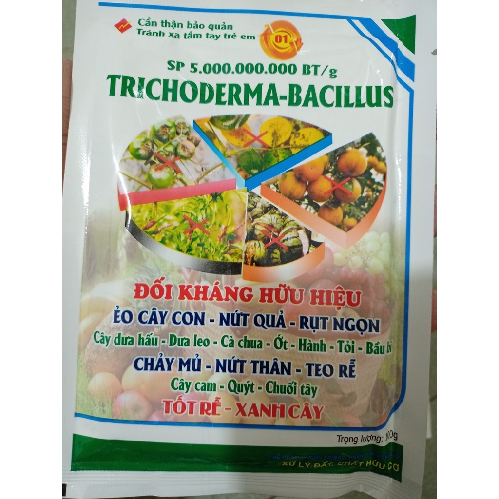 Men vi sinh EM nấm tricho - chế phẩm ủ phân trichoderma bacillus 50gr
